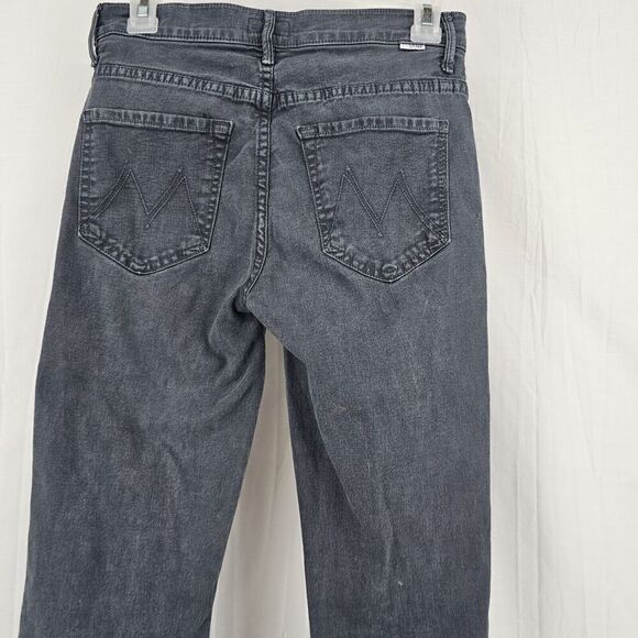 MOTHER The Insider Crop Step Fray Cropped Bootcut Jeans Train Stops Size 26 - Picture 10 of 14